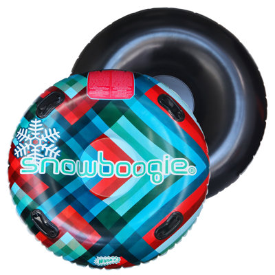 Tube de neige gonflable Wham-O Snowboogie, chambre à air pour coureur simple de 48 po, traîneau à neige à fond dur robuste avec poignées pour jouets d'hiver Sports pour enfants 4+ et plus