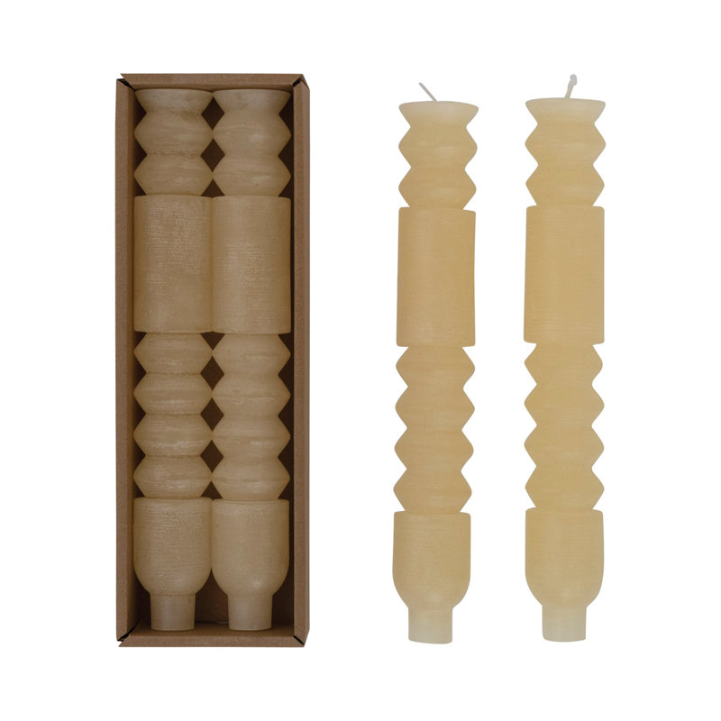 Bougies non parfumées en boîte Artemis, Crème