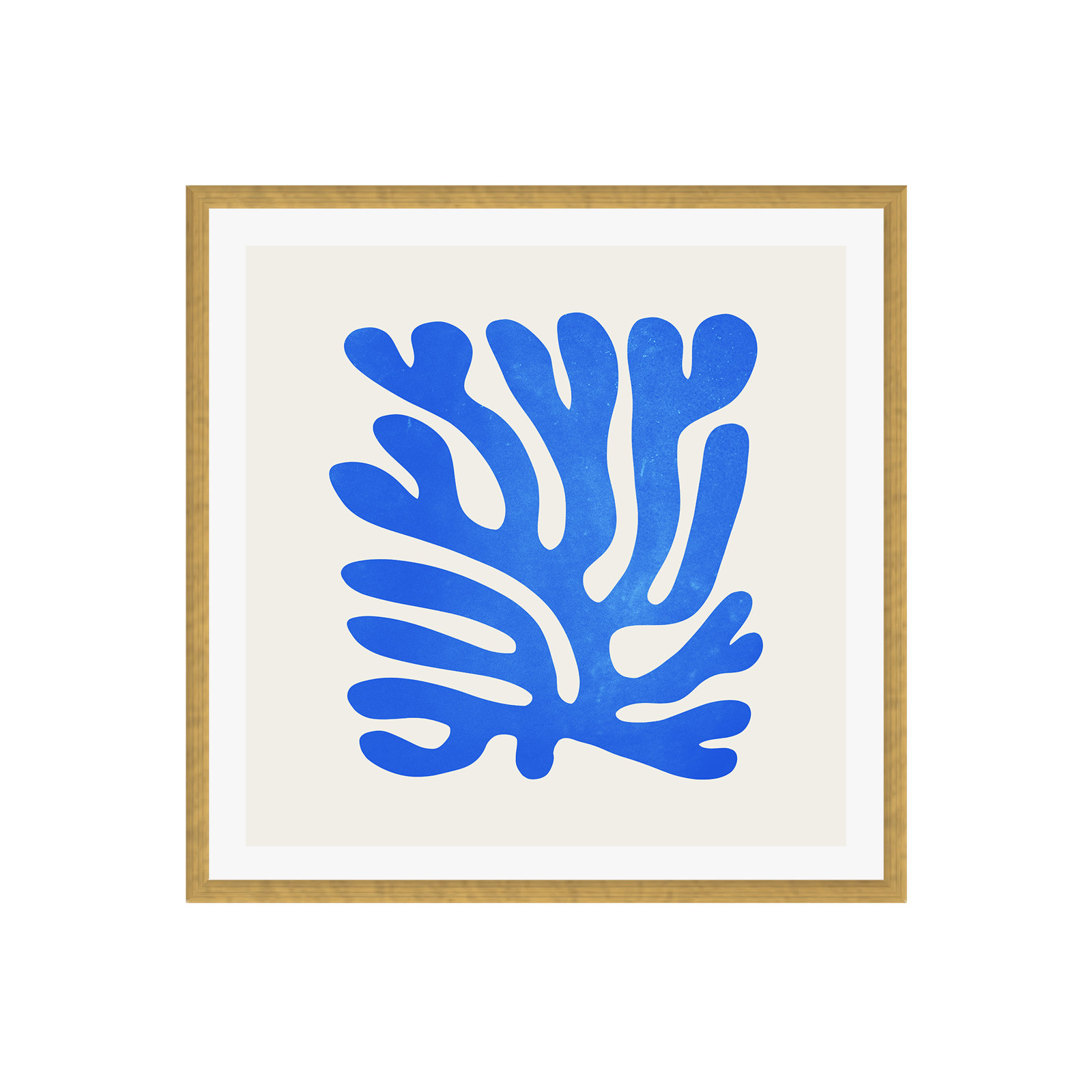 Marseille Blue Matisse Color by Ayeyokp, 12" H x 12" W x 0.75" D, Yes, Gold Single Picture Framed