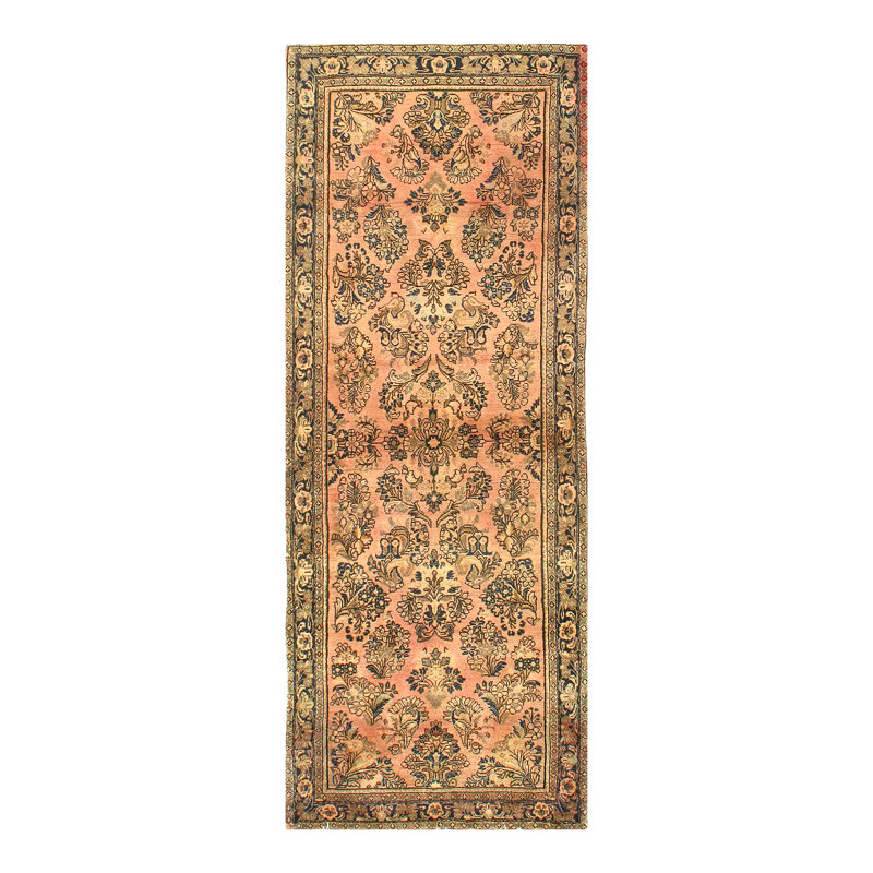 Tapis rouille / brun clair noué à la main de conception unique 2 pi 5 po x 6 pi 7 po