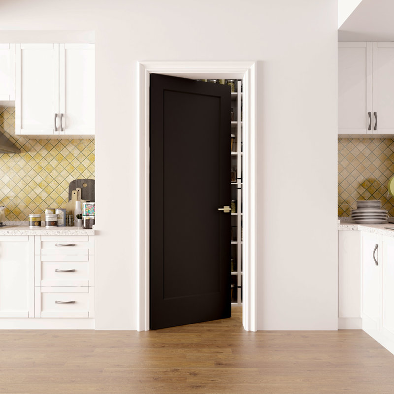 30 x 80 in.1 Panel Prefinished Laminate Black Hollow Core Composite Interior Moulded Door Slab, 30" x 80", Black