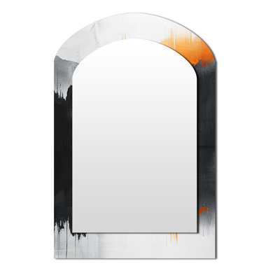 Miroir décoratif orange et noir sur fond de rivière de rêve