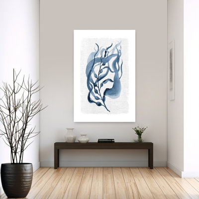 Art contemporain abstrait bleu marine