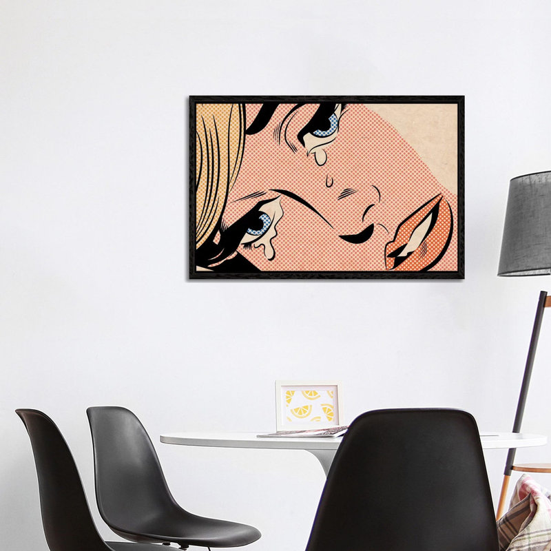 Crying Woman III by Joseph McDermott - Print on Canvas, 101.6 cm H x 66.04 cm W, Black Framed
