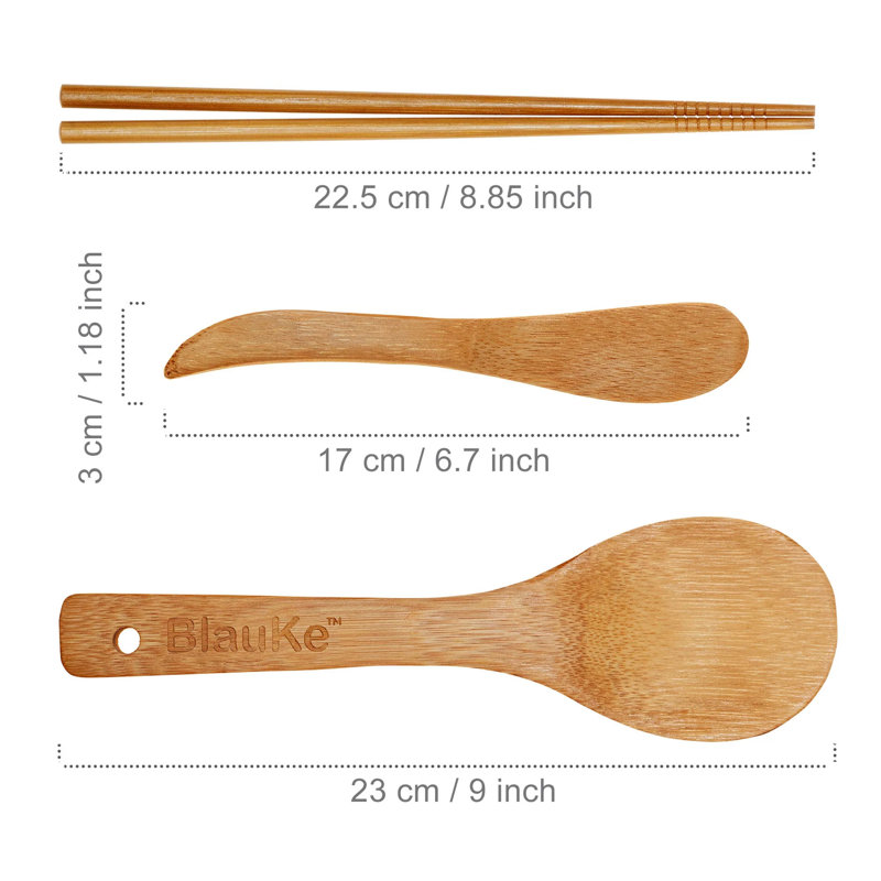  Sushi Making Kit - 2 Bamboo Sushi Rolling Mats, 5 Pairs Chopsticks, Rice Paddle, Spreader - Beginner Sushi Maker Kit