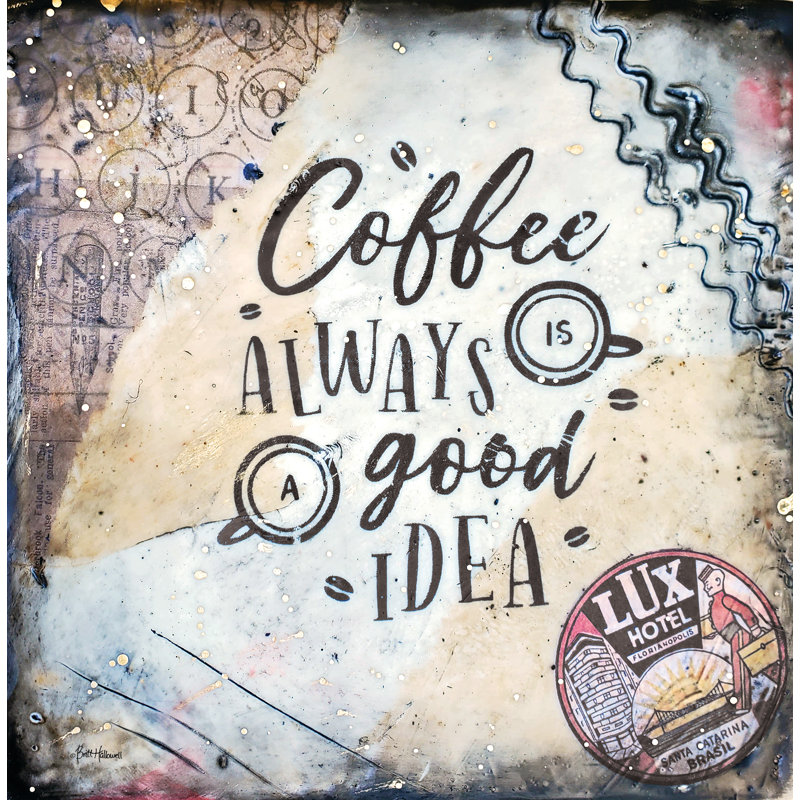" Coffee Love 2 " by Britt Hallowell, Maple Single Picture Framed, Yes, 20" H x 20" W