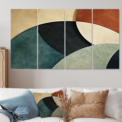 Abstract Echoes Swirls I - Abstract Collages, art mural 4 pièces
