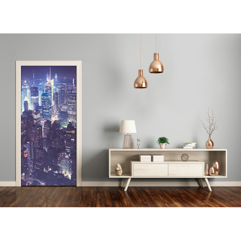Manhattan At Night Door Decal
