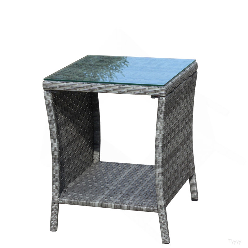 Outdoor Patio Furniture 1 Coffee Table With Clear Tempered Glass