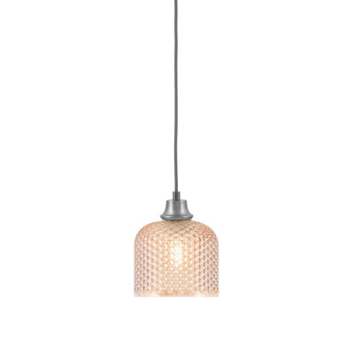 Hufford Hung Pendant Shown In Graphite Finish With 6" Amber Textured Glass
