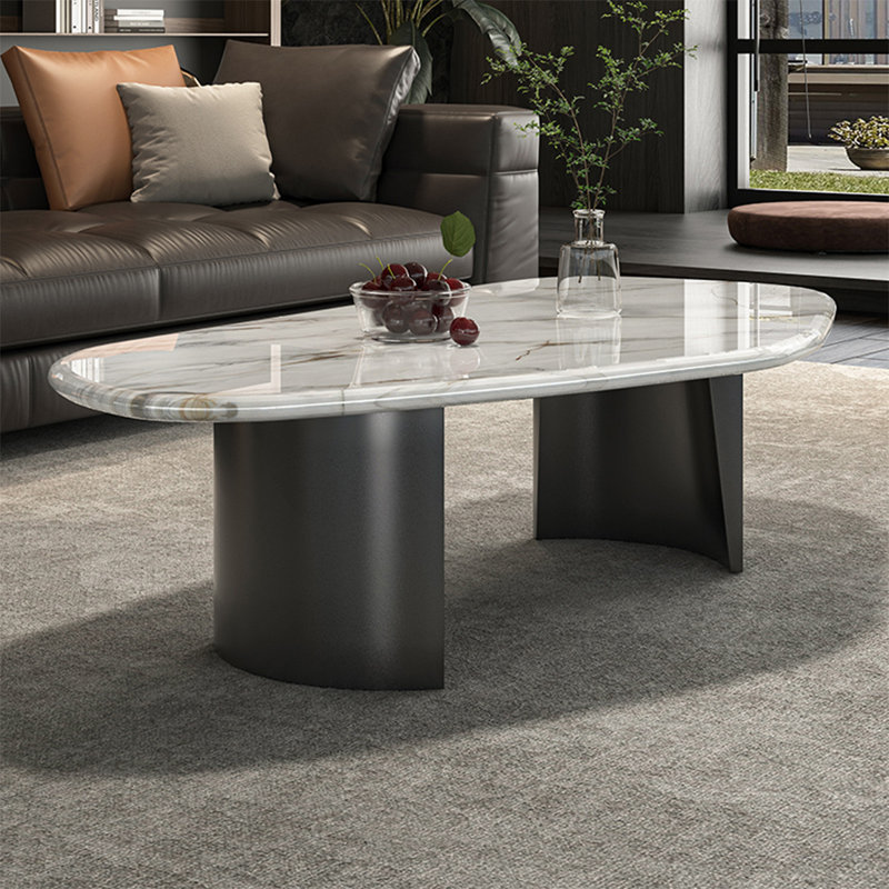 Table basse italienne en pierre micro-cristalline, H 15,7 po x L 43,3 po x l 29,5 po