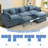 Chenille Upholstered Sectional Sofa Couch with Ottoman-1219246338-1219246340