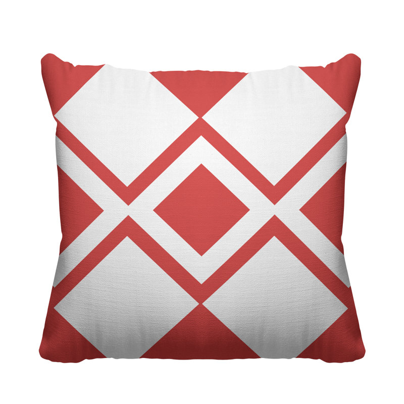 Coussin décoratif intérieur / extérieur Halsey Loop, L 17 po x H 17 po, Corail