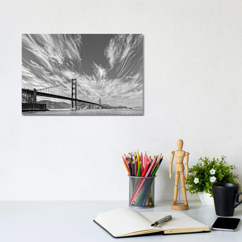 Suspension Bridge Over Pacific Ocean, Golden Gate Bridge, San Francisco Bay, San Francisco, California, USA - Wrapped Canvas Print