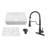 CASAINC Single Bowl White Fireclay Farmhouse Kitchen Sink With Faucet Included-101121621
