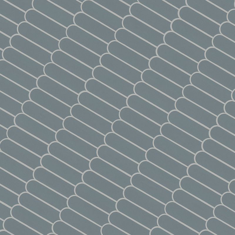 Blue Maris Scale 12 in. x 12 in. Glossy Porcelain Mosaic Floor and Wall Tile