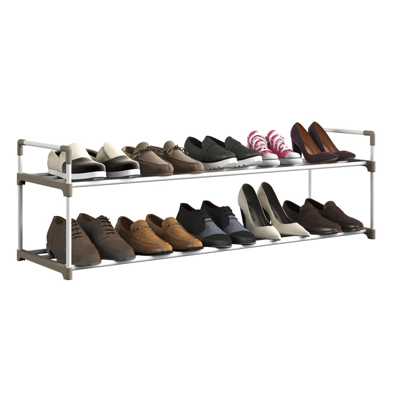 Range-chaussures 10 paires 2 pièces SR1002, Blanc / gris
