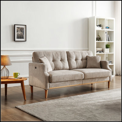 Canapé Living Space 3 places avec tissu imperméable, port de charge USB