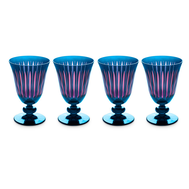 Prism Wine Glasses, Blue