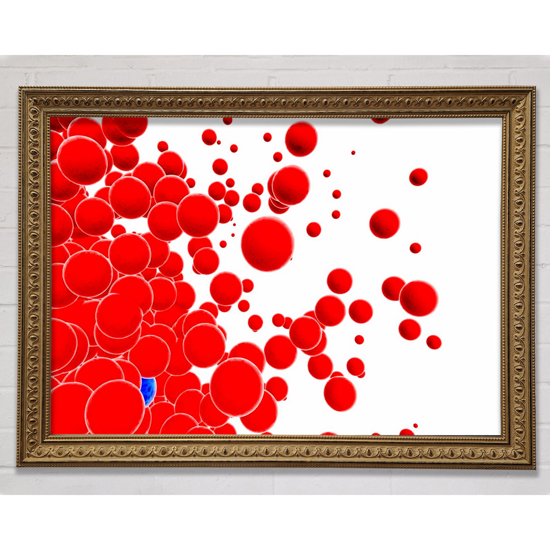 Gerahmtes Wandbild Red Bubbles