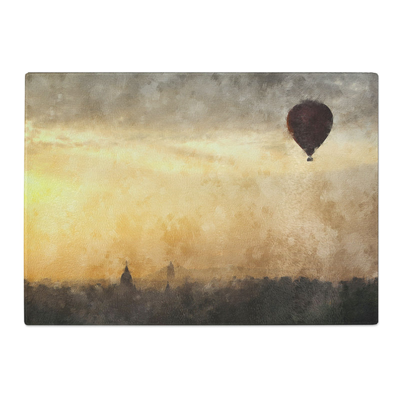 Hot Air Balloon Vol.2 Painting Chopping Board, 0.4cm H x 28.5cm W x 39cm L