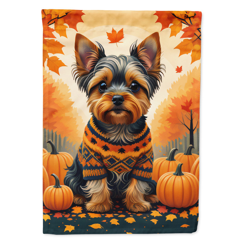 Yorkshire Terrier Fall Garden Flag