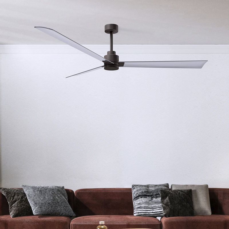 Ventilateur de plafond Alessandra 72, Bronze texturé, Nickel brossé