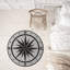 Cardinal Points Mosaic Round Grey Door Mat - 99cm