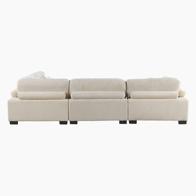 Brinsley 135”W Modern Track Arm Modular Sectional Sofa