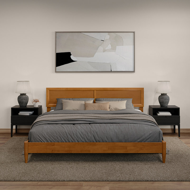Aryonna Wood Panel Bed, Light Toffee, King