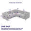 Canapé d'angle surdimensionné de 81,5 pouces, canapé modulaire en forme de L, canapés d'angle 5 places avec 3 coussins