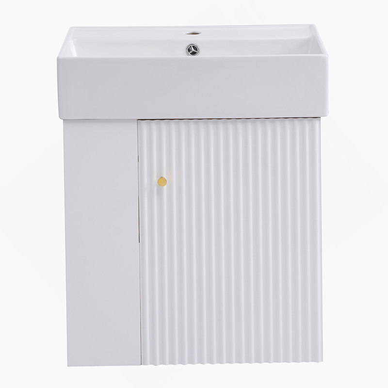Meuble-lavabo flottant moderne de 21,6 po avec lavabo en céramique - parfait pour les petites salles de bain