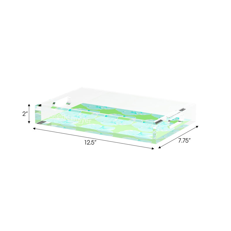Hibiscus Acrylic Rectangle Decorative Tray, 2" H x 12.5" W x 7.75" D, Colony