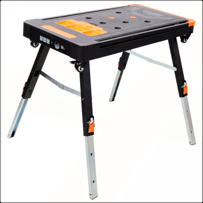 Table de travail pliante 8-en-1 multifonctionnelle avec prise standard américaine, portable et robuste pour une utilisation polyvalente à la maison et au garage