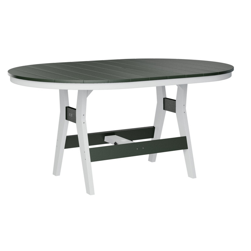 Berlin Gardens Harbor Regular With White Base 64″ Oblong Table, 38.87" H x 64" W x 44" D, Aruba Blue