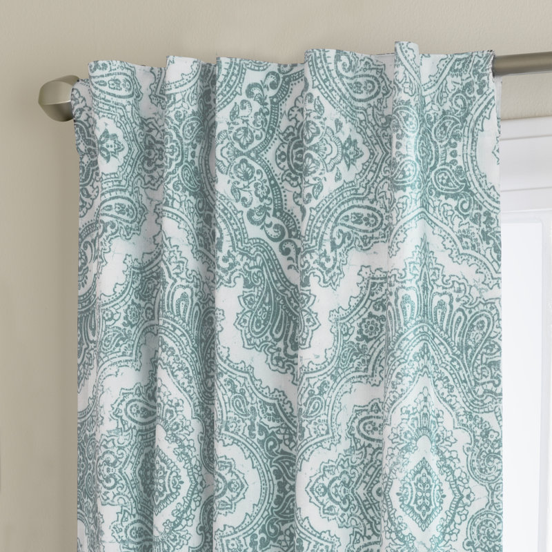 Parnell 100% Polyester Room Darkening Medalion Print Curtain Panel with  Rod Pocket Top and Hidden Back Tabs , 42" x 95"