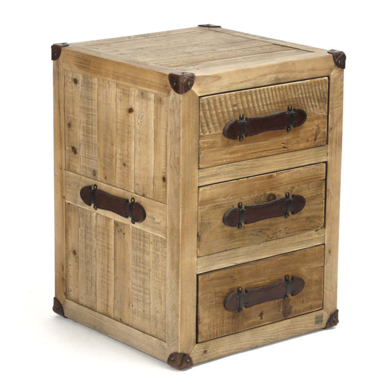 Abott 3 - Drawer Solid Wood Nightstand