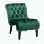 Fauteuil d'appoint sans accoudoirs en velours - vert - capitonné-887645812