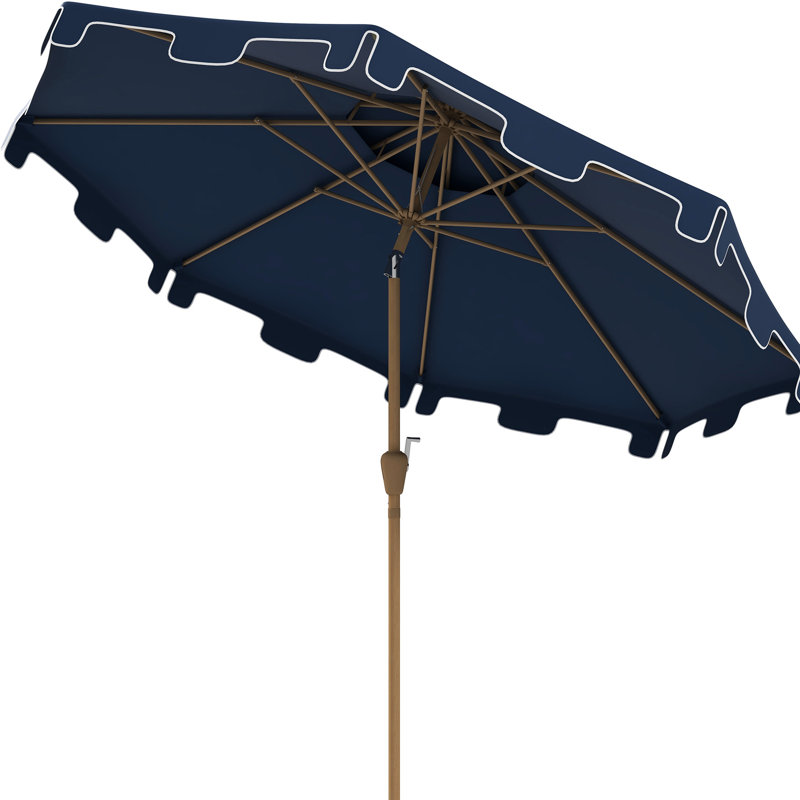 Parasol d'extérieur bleu foncé - 9 pi avec fonction de fermeture facile pour le jardin, la terrasse, la piscine, le patio, ajoute du style et de la fonctionnalité aux espaces
