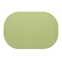 Set of 4 PVC NON CLEAR Oval Placemats(18x12) ENGRAVED LEAVES ON LIGHT  GREEN,AL