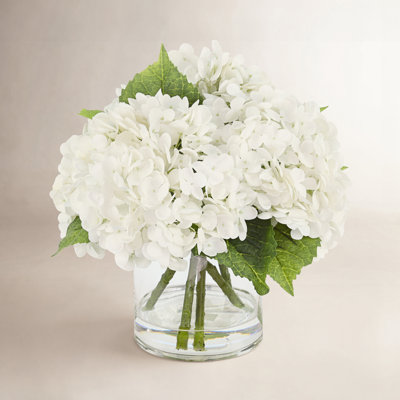 Faux Hydrangea Arrangement in Vase