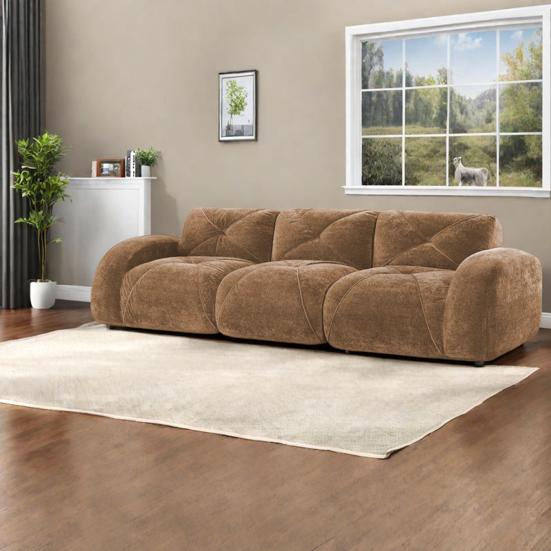 Canapé modulaire moderne en velours, sans assemblage, pour cinéma maison