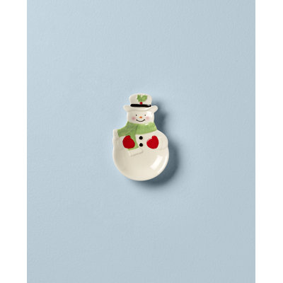 «Hosting the Holiday Snowman Spoon Rest»