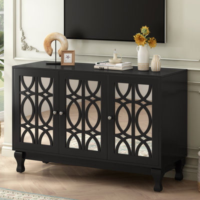 Modern Mirrored TV Stand For TV Up To 55 Inches