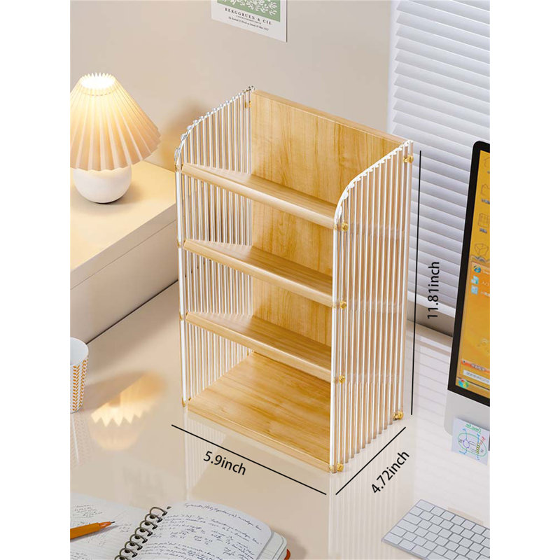 Organisateur de bureau en bois manufacturé Porfirio, Jaune