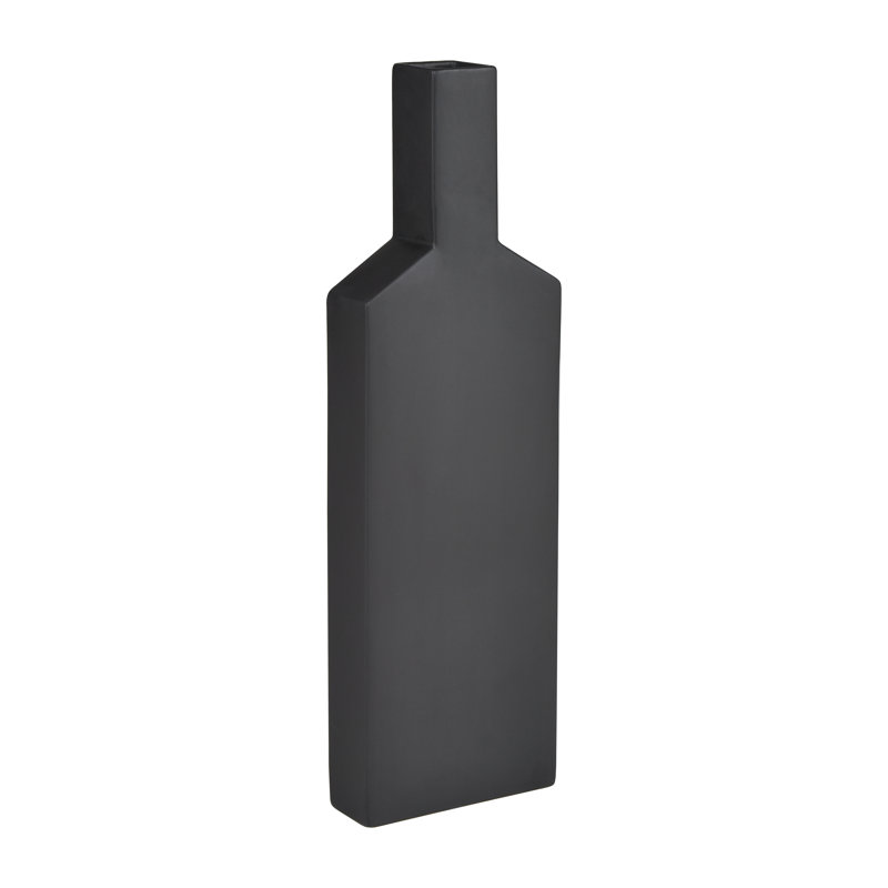 Vase Drue - grand, H 23,75 po x l 7,25 po x P 2,5 po, Noir mat