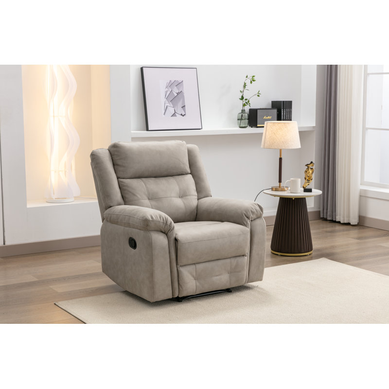 Bonachea 96cm Wide Standard Recliner, Light Grey