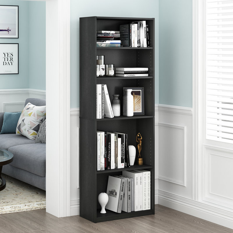 Bermang Etagere Bookcase, (5 Shelves) 180.85cm. H x 62.23cm. W x 24.13cm. D, Black
