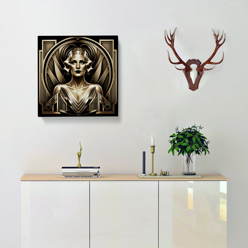 Art Deco Woman Art Deco No.1 - Print, 35cm H x 35cm W x 3cm D