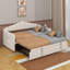 Lit de jour rembourré simple avec lit gigogne réglable en hauteur-767753978